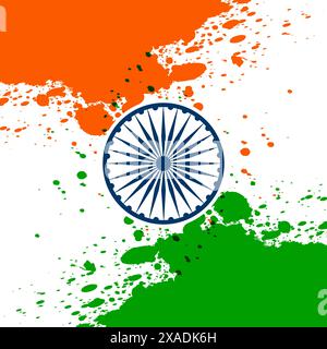 indian flag background with Ashoka chakra Stock Vector