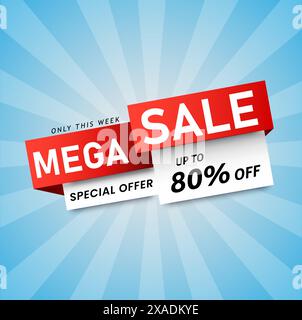 Ribbon banner with text Mega Sale Stock Vector Image & Art - Alamy