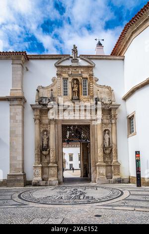 University of Coimbra courtyard, former Royal Palace at Coimbra in Portugal Stock Photo