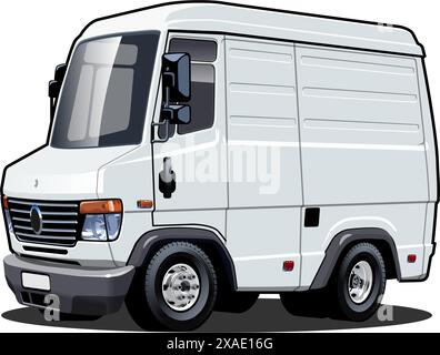 Cartoon van isolated on white background. Available EPS-10 vector format with transparency effects for one-click recolor Stock Vector