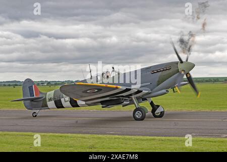 Supermarine Spitfire Mk IXB MH434 IWM Duxford D-Day 80 Weekend 1st June 2024 Stock Photo