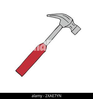 Vector hand drawn doodle sketch colored hammer Stock Vector