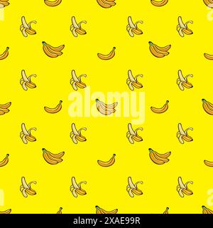Bananas seamless pattern. Vector illustration. fruits pattern Stock Vector