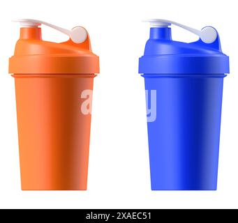 Plastic protein shaker isolated on white background Stock Vector