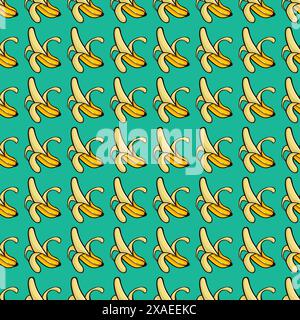 Banana Vector Illustration Seamless Pattern. banana background vector Stock Vector
