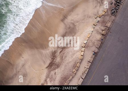 coast and beach in Swakopmund, Namibia, Africa, drone photo Stock Photo
