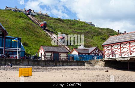 Saltburn by the Sea,England,UK with a view of the cliff lift and esplanade Stock Photo