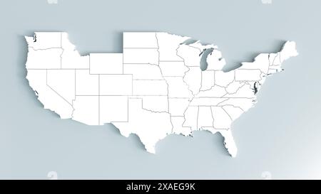3D Rendering of USA Map Stock Photo