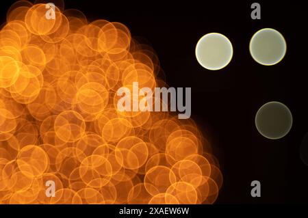abstract circles on black background Stock Photo