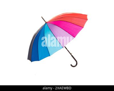 multicolored umbrella isolated on white background Stock Photo
