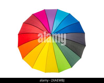 multicolored umbrella isolated on white background Stock Photo