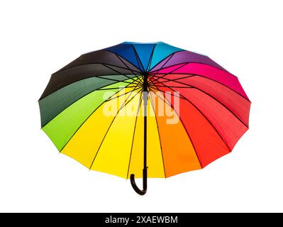 multicolored umbrella isolated on white background Stock Photo