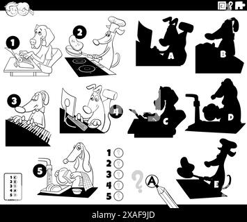 shadow game with comic dogs coloring page Stock Vector Image & Art - Alamy