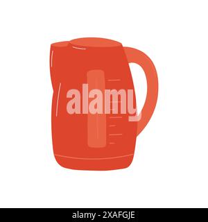 Orange electric kettle on white background. Stock Vector