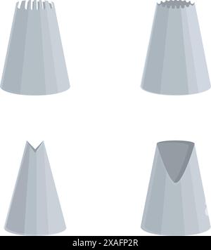 Illustration of four aluminum can variations in a simple, clean cartoon style Stock Vector