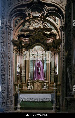 Our lady altar from Jeronimos monastery, Lisbon, Portugal Stock Photo