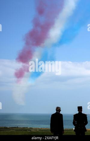 Ver Sur Mer, France. 06th June, 2024. Atmosphere during the Franco-British ceremony at the Ver-sur-mer memorial, during the 80th anniversary of the D-Day landings, on June 6, 2024. Photo by Stephane Lemouton/Pool/ABACAPRESS.COM Credit: Abaca Press/Alamy Live News Stock Photo