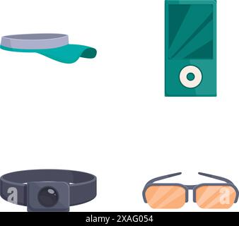 Vector icons depicting wearable tech and a door intercom system Stock Vector