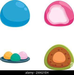 Collection of colorful candy and sweet treat vector illustrations Stock Vector