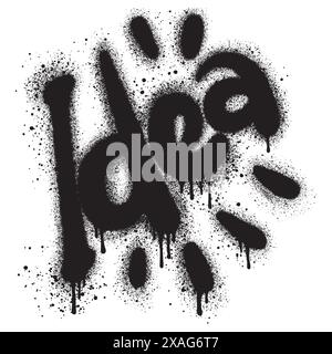 Spray Painted Graffiti idea Word Sprayed isolated with a white background. Stock Vector