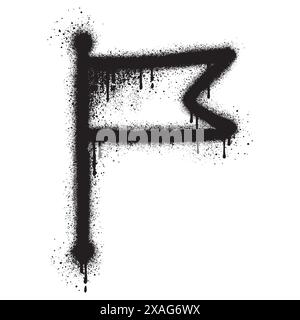 flag graffiti with spray paint Stock Vector