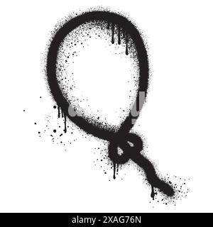 graffiti balloon sprayed in black over white. Stock Vector