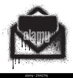 Spray Painted Graffiti mail icon Sprayed isolated with a white background. Stock Vector