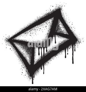 Spray Painted Graffiti mail icon Sprayed isolated with a white background. Stock Vector