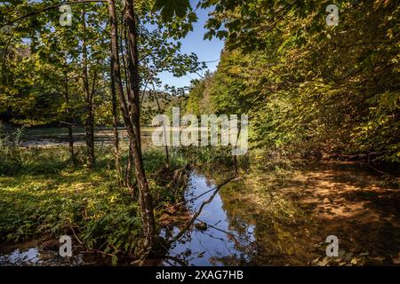 Picture of Jankovac pond in Papuk, Croatia. Papuk is the largest mountain in the Slavonia region in eastern Croatia, near the city of Požega. It exten Stock Photo