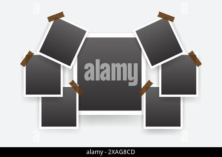 photo collage design beautiful photo frame Stock Vector