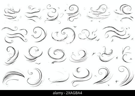 doodle wind line sketch Stock Vector