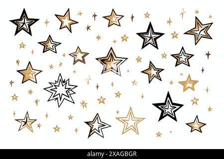 cartoon stars in different styles Stock Vector