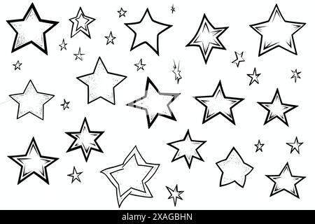 cartoon stars in different styles Stock Vector