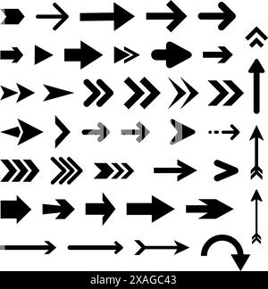 Set of Black Arrow Icons Stock Vector