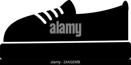 Stylized black and white lace up sneaker in minimalistic style Logo, icon, promo, tag design concept Vector Isolate EPS Cards, banner, poster, billboard, label, price or web, advertisement design idea Stock Vector