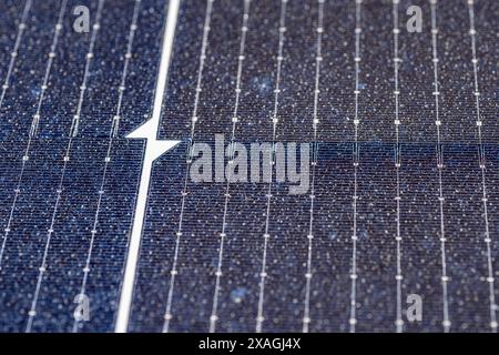 Close-up photo of a new solar panel. Stock Photo