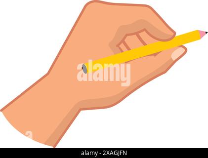 left handed holding pencil writing Stock Vector