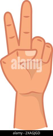 left handed making peace and love sign Stock Vector