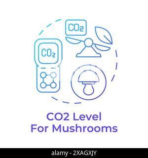 CO2 level blue gradient concept icon Stock Vector