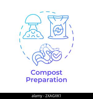 Compost preparation blue gradient concept icon Stock Vector