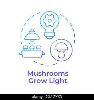 Mushrooms grow light blue gradient concept icon Stock Vector