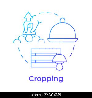 Cropping blue gradient concept icon Stock Vector