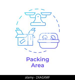 Packing area blue gradient concept icon Stock Vector