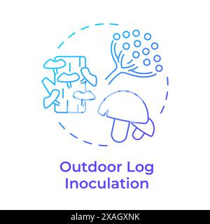 Outdoor log inoculation blue gradient concept icon Stock Vector