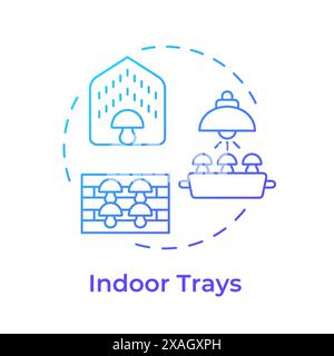 Indoor trays blue gradient concept icon Stock Vector