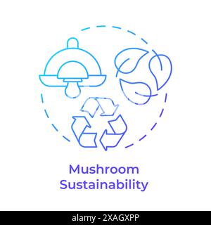 Mushroom sustainability blue gradient concept icon Stock Vector
