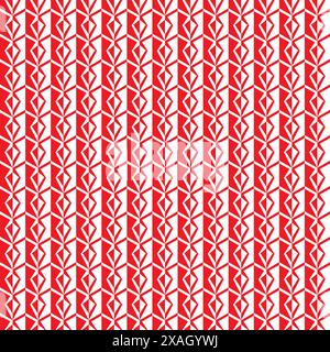 Abstract Geometric Seamless Pattern With Red and White Color Stock Vector