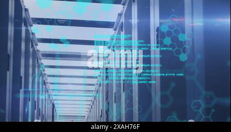 Composite image of data processing against computer server room Stock Photo