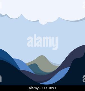 mountain papercut abstract vector design Stock Vector