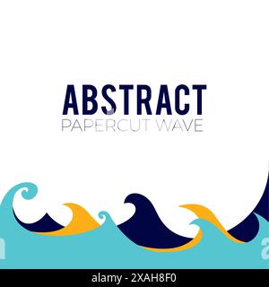 Abstract Papercut Wave Vector simple and clean design Stock Vector